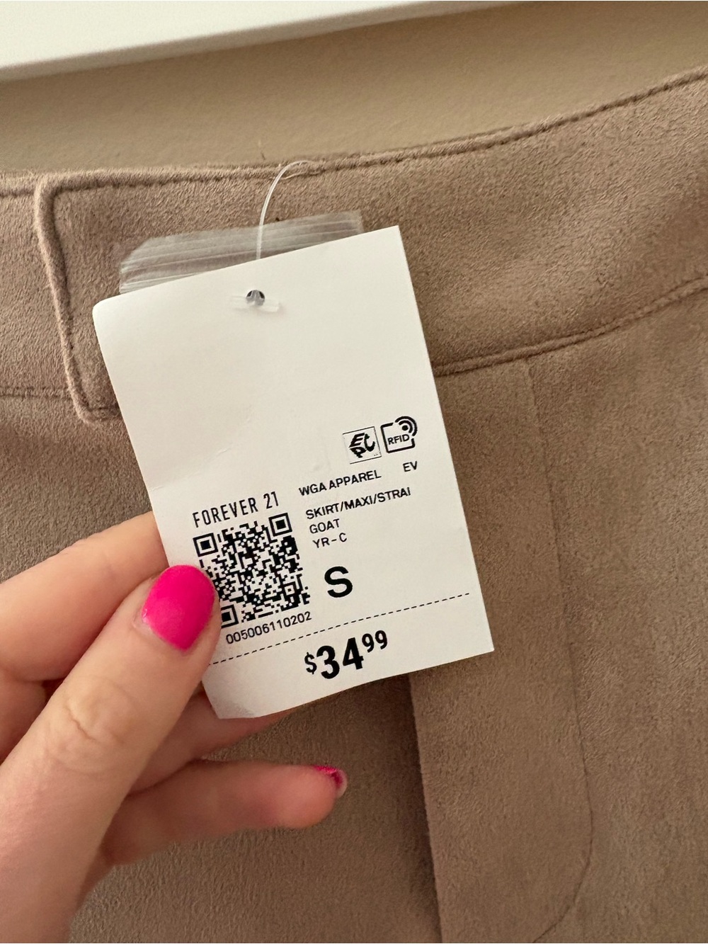 Forever 21 Classic High-Waist Straight Midi Skirt - Taupe - Picture 4 of 4